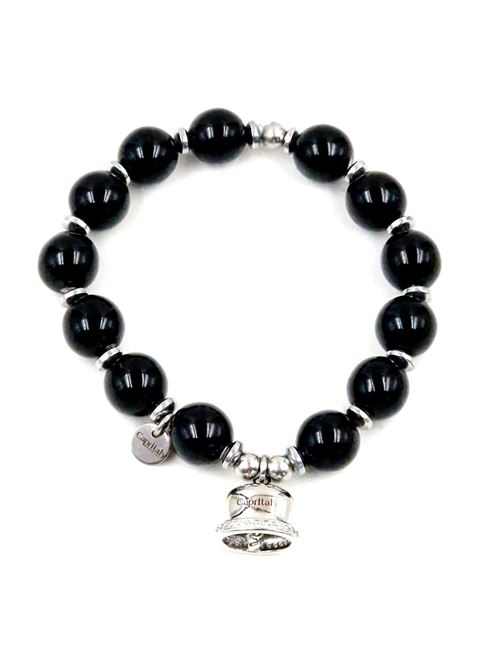 Bracciale nero campanella di Capri Capritaly gioielli | BRACCIALEPERLECAMPNEROARGENTO